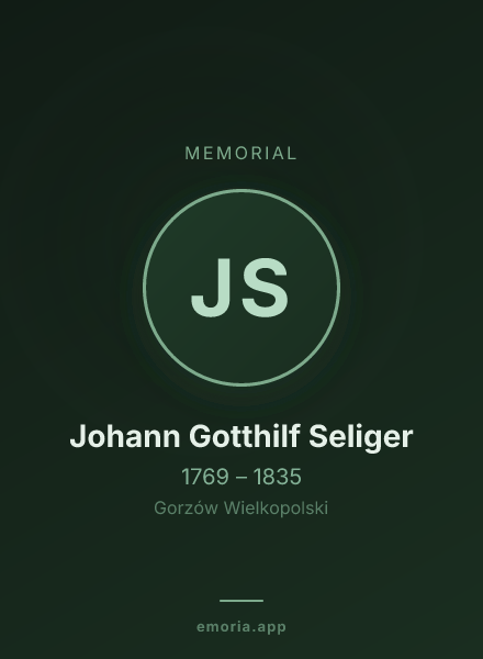 Memorial portrait of Johann Gotthilf Seliger