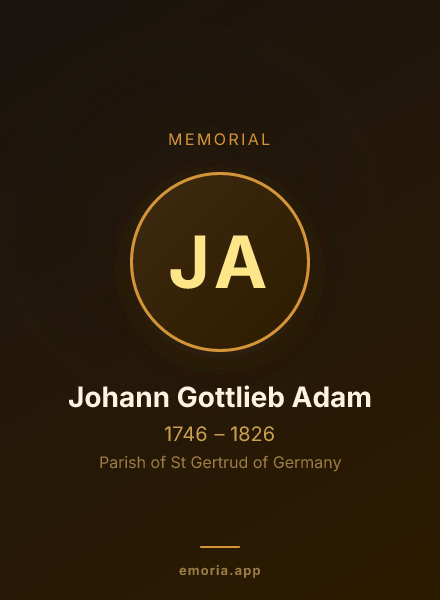 Memorial portrait of Johann Gottlieb Adam
