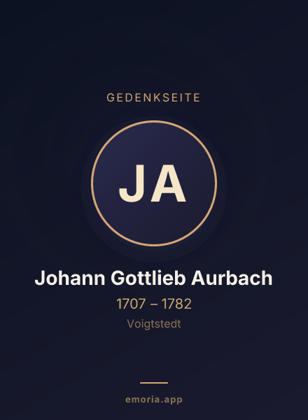 Gedenkportrait von Johann Gottlieb Aurbach