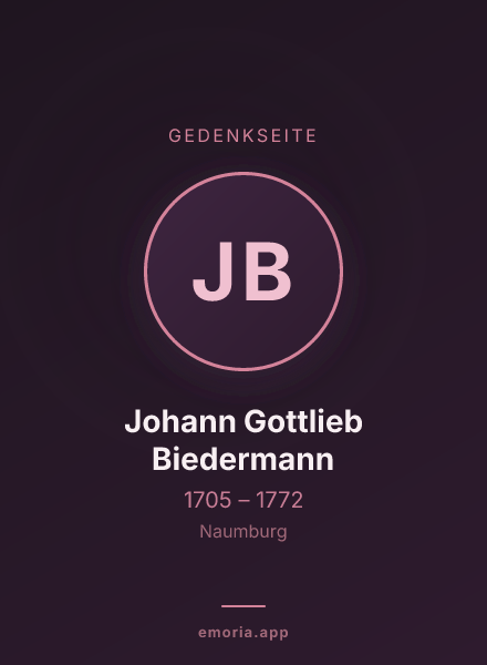 Gedenkportrait von Johann Gottlieb Biedermann