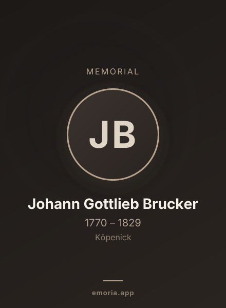 Memorial portrait of Johann Gottlieb Brucker