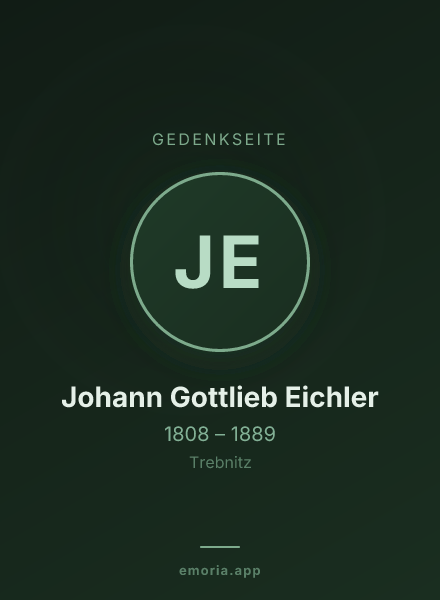 Gedenkportrait von Johann Gottlieb Eichler