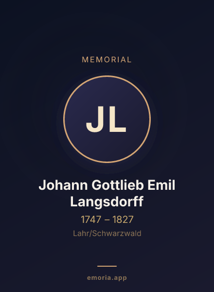 Memorial portrait of Johann Gottlieb Emil Langsdorff
