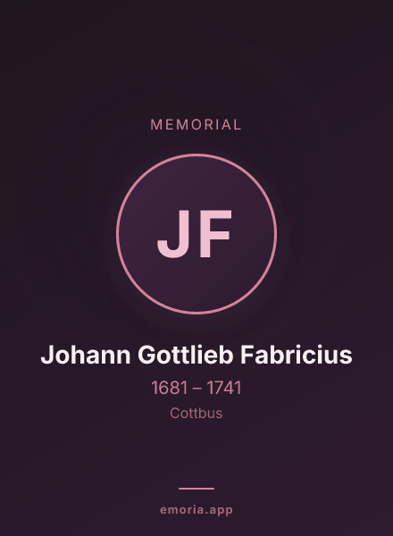 Memorial portrait of Johann Gottlieb Fabricius