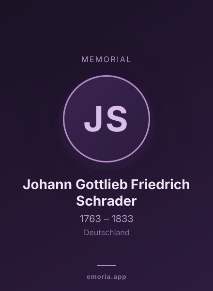 Memorial portrait of Johann Gottlieb Friedrich Schrader
