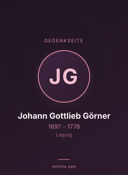 Gedenkportrait von Johann Gottlieb Görner