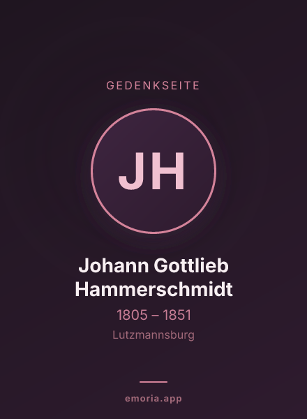 Gedenkportrait von Johann Gottlieb Hammerschmidt