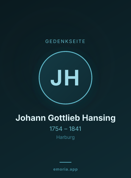 Gedenkportrait von Johann Gottlieb Hansing