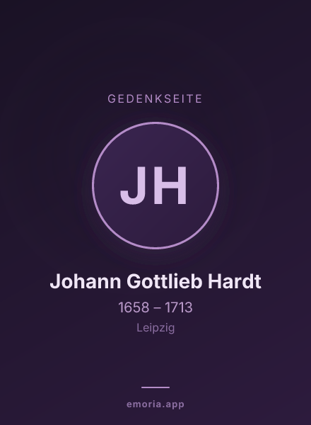 Gedenkportrait von Johann Gottlieb Hardt