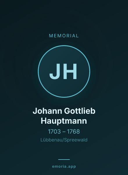 Memorial portrait of Johann Gottlieb Hauptmann
