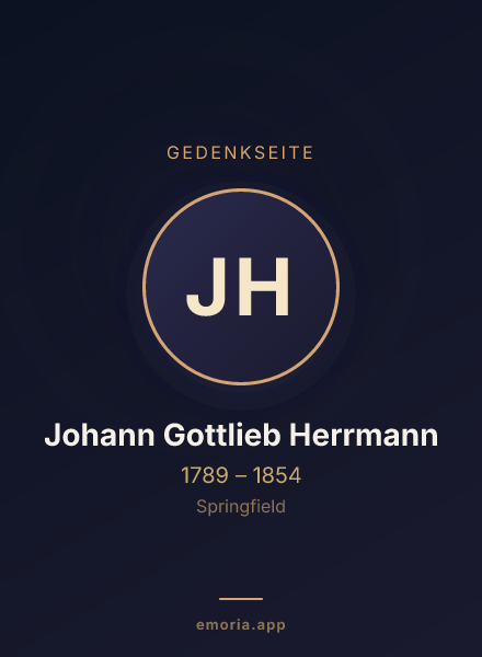 Gedenkportrait von Johann Gottlieb Herrmann
