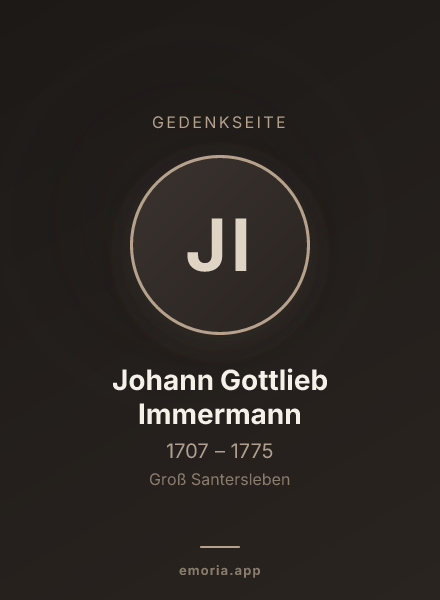 Gedenkportrait von Johann Gottlieb Immermann