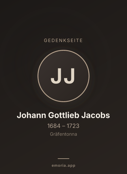 Gedenkportrait von Johann Gottlieb Jacobs