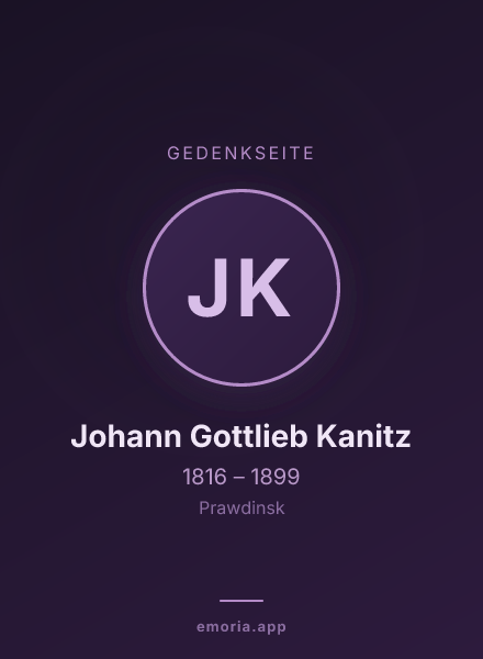 Gedenkportrait von Johann Gottlieb Kanitz