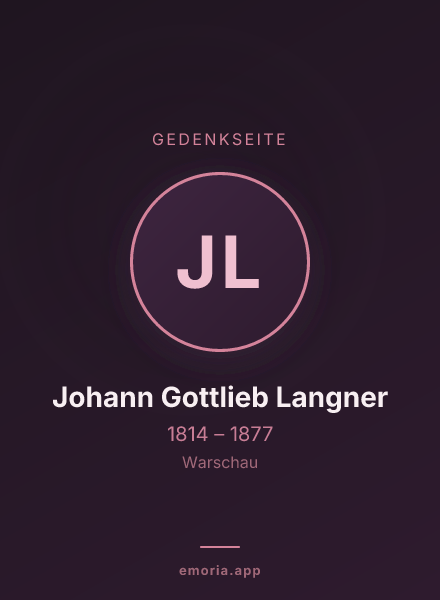 Gedenkportrait von Johann Gottlieb Langner