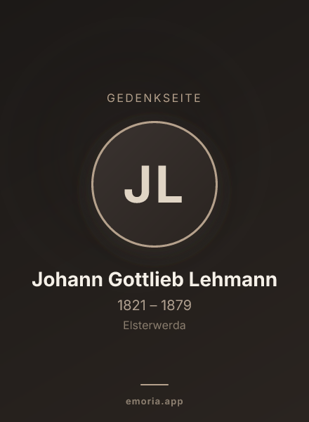 Gedenkportrait von Johann Gottlieb Lehmann
