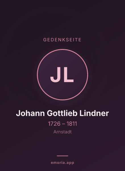 Gedenkportrait von Johann Gottlieb Lindner