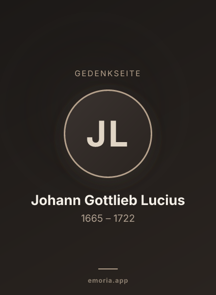 Gedenkportrait von Johann Gottlieb Lucius