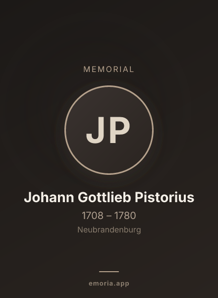 Memorial portrait of Johann Gottlieb Pistorius