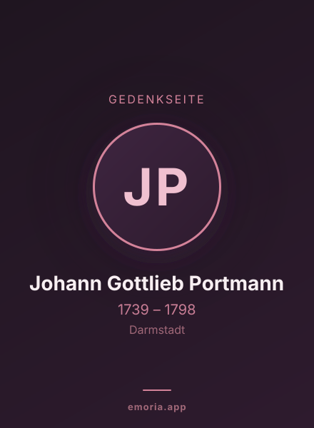 Gedenkportrait von Johann Gottlieb Portmann