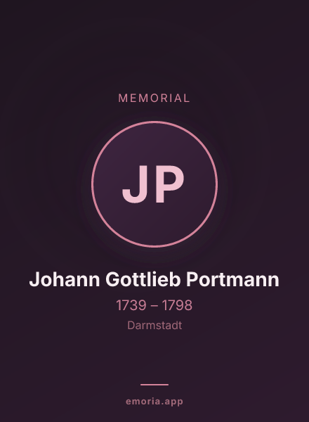 Memorial portrait of Johann Gottlieb Portmann