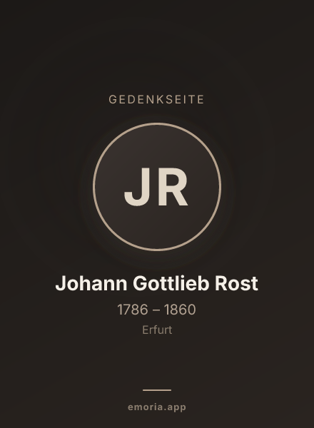 Gedenkportrait von Johann Gottlieb Rost