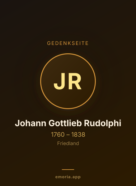 Gedenkportrait von Johann Gottlieb Rudolphi
