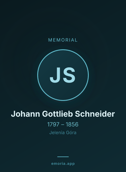Memorial portrait of Johann Gottlieb Schneider