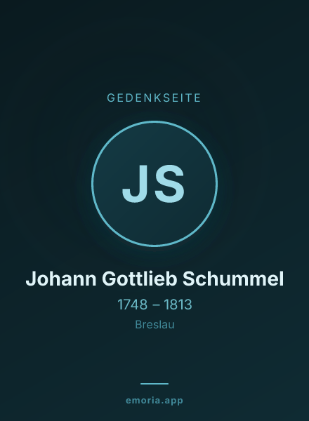 Gedenkportrait von Johann Gottlieb Schummel