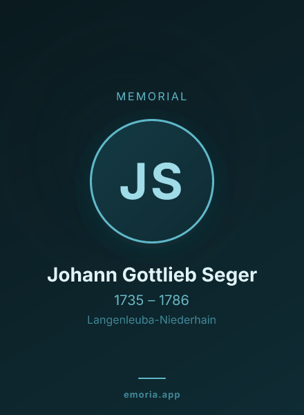 Memorial portrait of Johann Gottlieb Seger