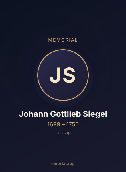 Memorial portrait of Johann Gottlieb Siegel
