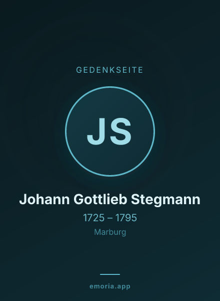 Gedenkportrait von Johann Gottlieb Stegmann