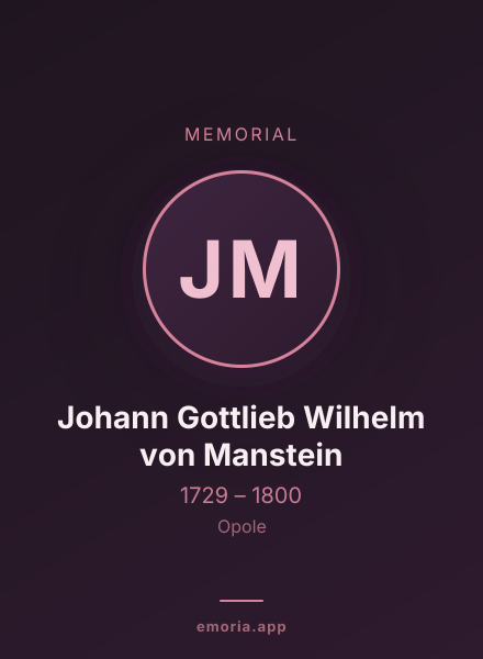 Memorial portrait of Johann Gottlieb Wilhelm von Manstein