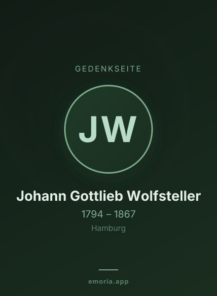 Gedenkportrait von Johann Gottlieb Wolfsteller