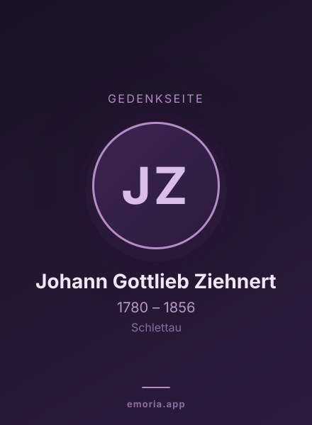 Gedenkportrait von Johann Gottlieb Ziehnert