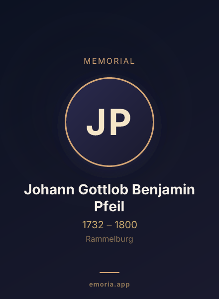 Memorial portrait of Johann Gottlob Benjamin Pfeil