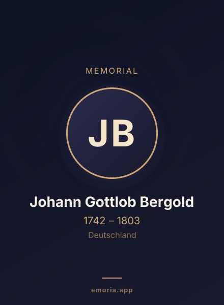 Memorial portrait of Johann Gottlob Bergold