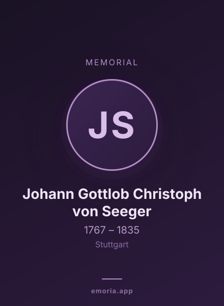 Memorial portrait of Johann Gottlob Christoph von Seeger