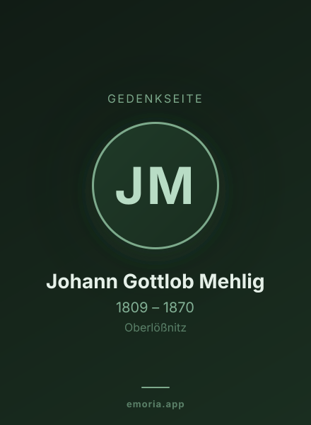 Gedenkportrait von Johann Gottlob Mehlig