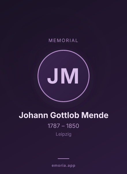 Memorial portrait of Johann Gottlob Mende