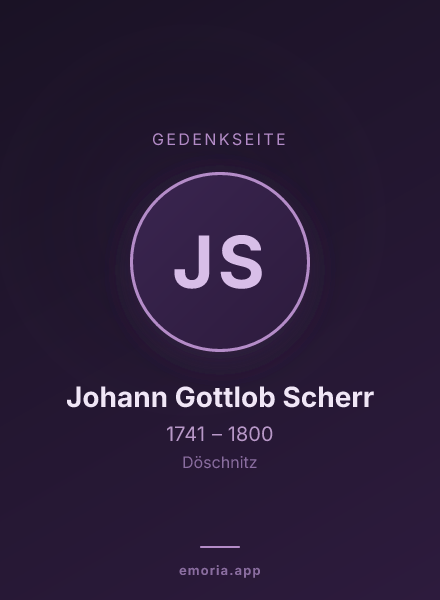 Gedenkportrait von Johann Gottlob Scherr