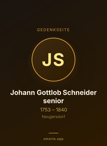 Gedenkportrait von Johann Gottlob Schneider senior