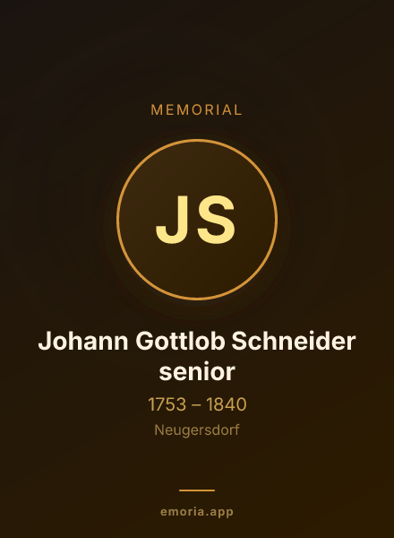 Memorial portrait of Johann Gottlob Schneider senior
