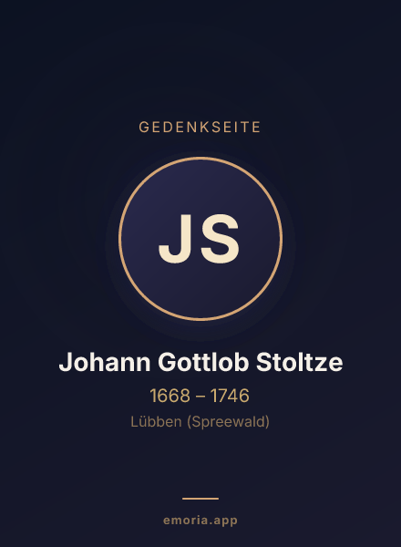 Gedenkportrait von Johann Gottlob Stoltze