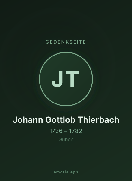 Gedenkportrait von Johann Gottlob Thierbach