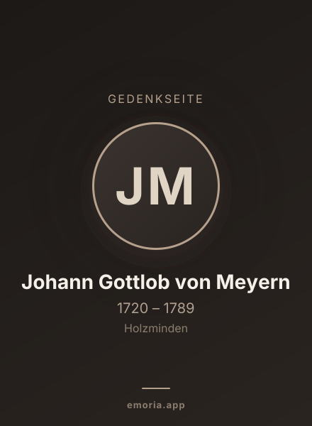 Gedenkportrait von Johann Gottlob von Meyern