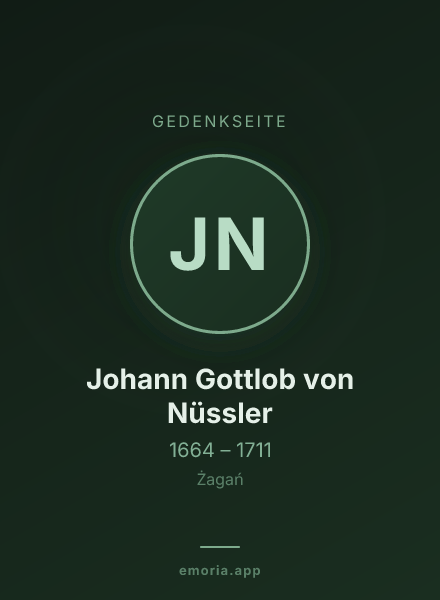 Gedenkportrait von Johann Gottlob von Nüssler