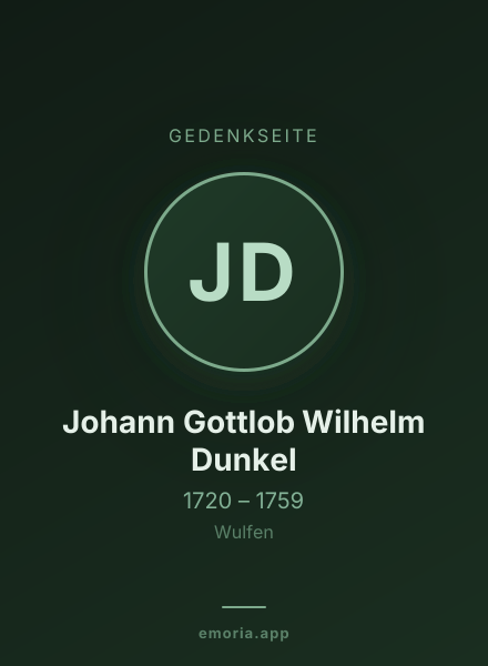 Gedenkportrait von Johann Gottlob Wilhelm Dunkel