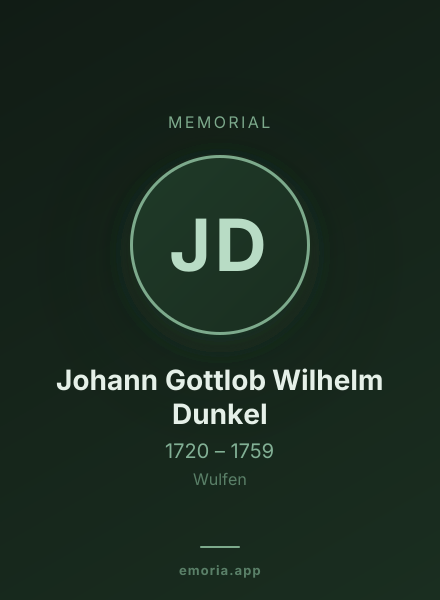 Memorial portrait of Johann Gottlob Wilhelm Dunkel