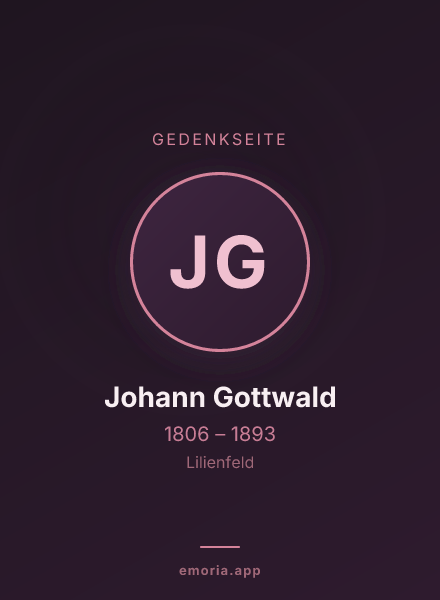 Gedenkportrait von Johann Gottwald